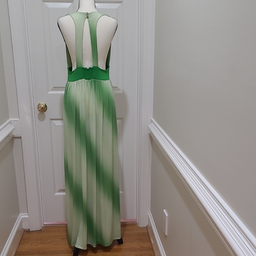 Baby Phat Green Ombre Plunge Maxi Dress - Picture 2 of 8